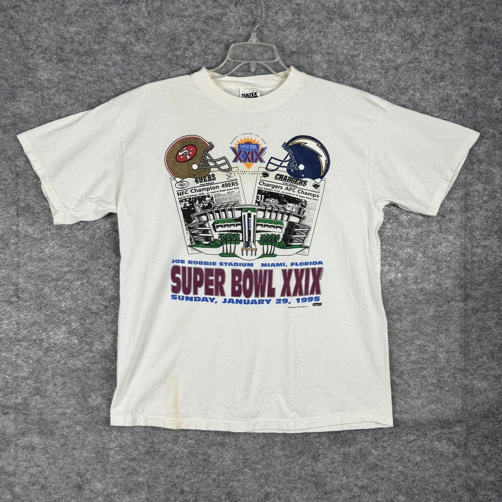 Vintage 49ers Super Bowl XXIX Shirt‎ Mens XL NFL 1995 Tultex Graphic Tee
